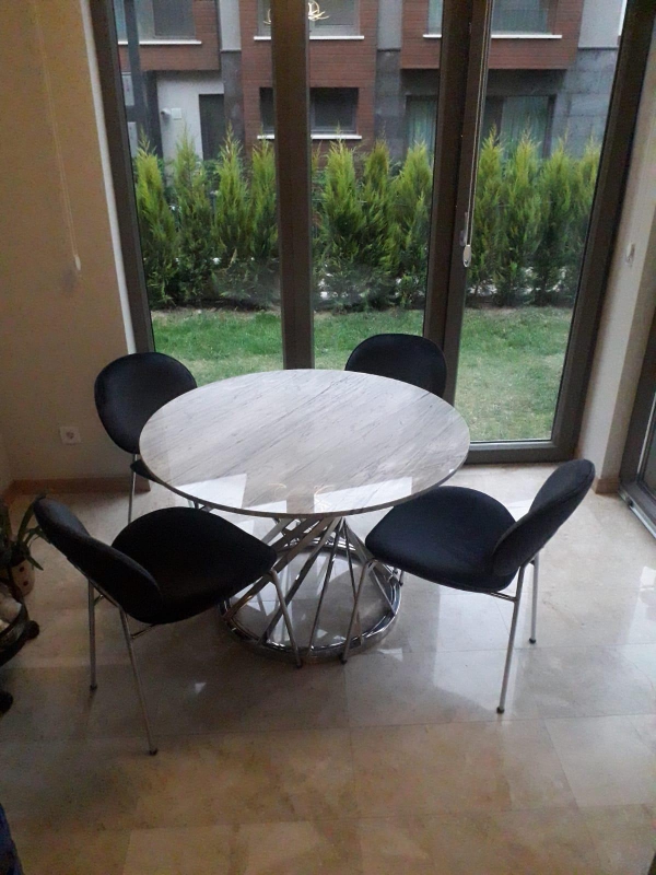 YENİ GUBA SANDALYE MERMER MASA TAKIMI
