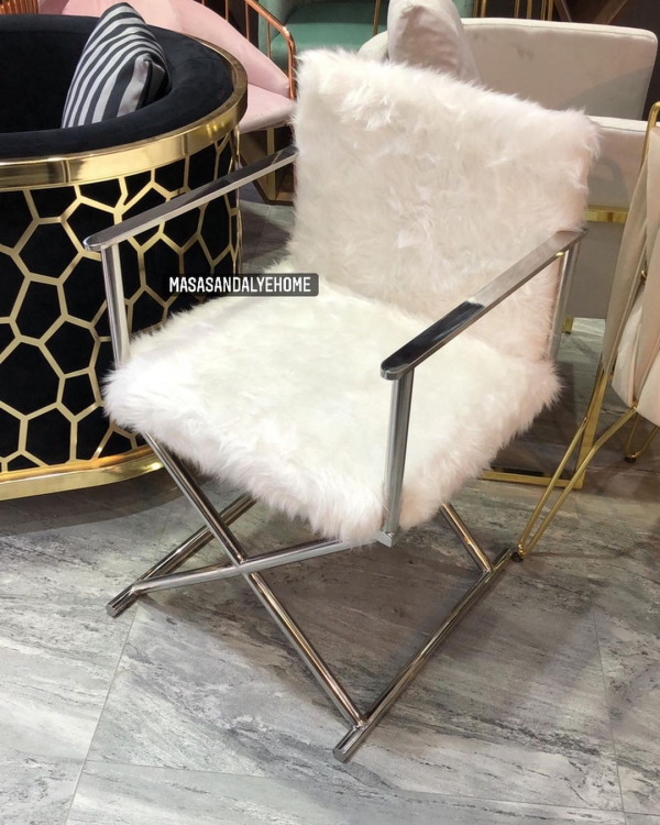PELUŞLU REJİSÖR MAKYAJ SANDALYESİ 