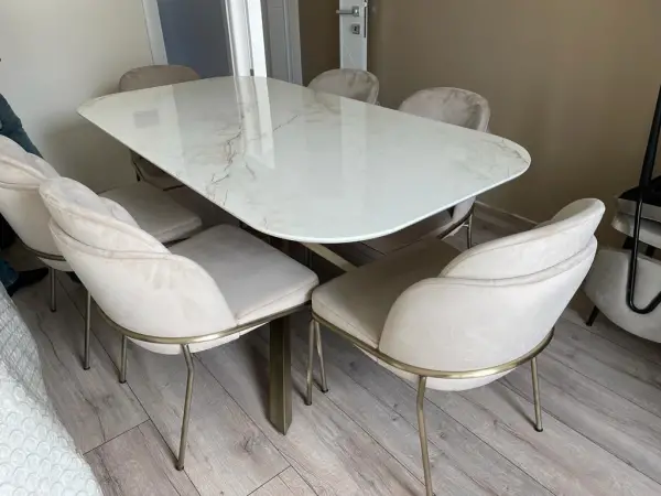 OPTİK MERMER MASA /MİNOTTİ SANDALYE TAKIMI