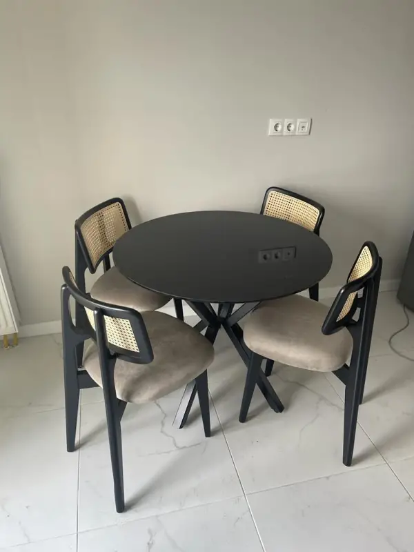 ZİON HAZERAN SANDALYE CAM MASA TAKIMI