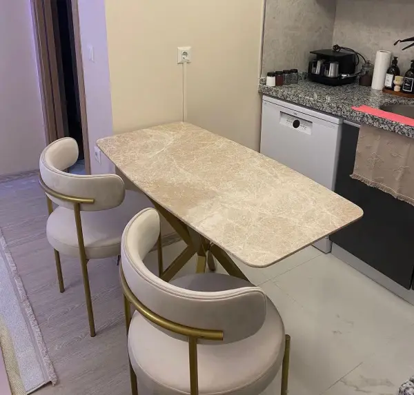 KEYO SANDALYELİ MERMER MASA 
